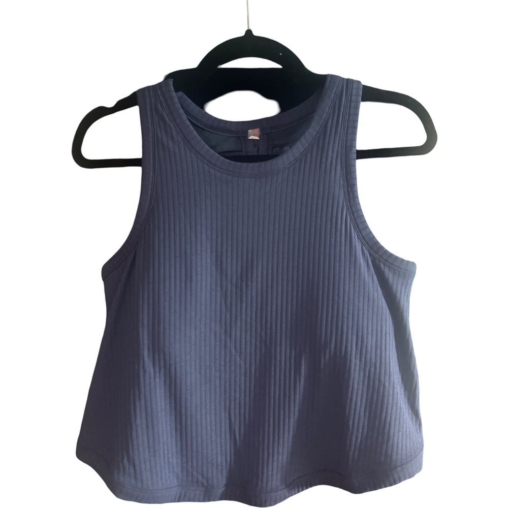 NWOT FP Movement Comeback Crop Tank in Blue Indigo Size Large - Picture 3 of 9